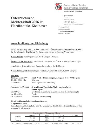 Österreichische Meisterschaft 2006 im Hardkontakt-Kickboxen