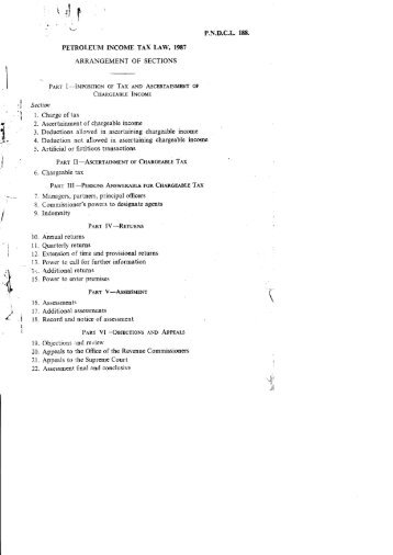 Petroleum Income Tax Law, 1987 (P.N.D.C.L. 188) - Ghana Oil Watch