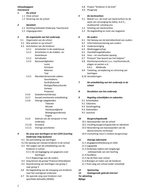 1 Voorwoord Met deze schoolgids willen we u, de ouders/verzorgers ...