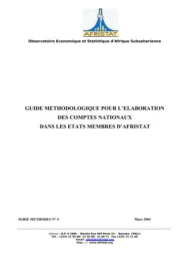 guide methodologique pour l'elaboration des comptes ... - Afristat