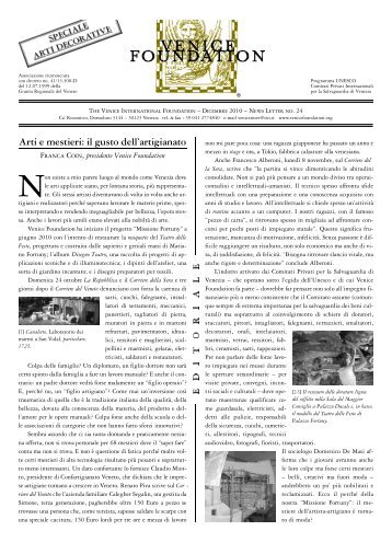 Arti e mestieri: il gusto dell'artigianato - The Venice International ...