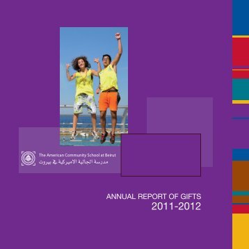 annual report of gifts - The American Community School at Beirut