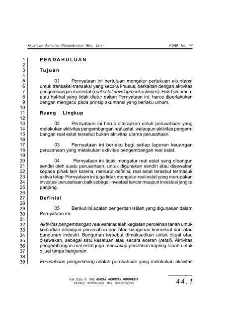 Psak 44 Akuntansi Aktivitas Pengembang Real Siap Kontraktor