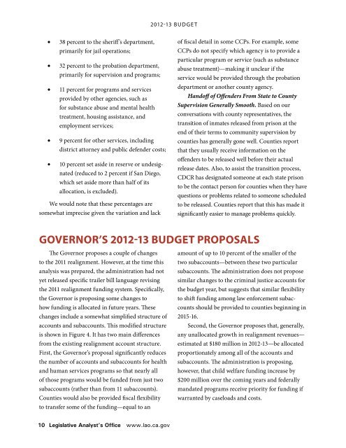 The 2012-13 Budget: The 2011 Realignment of Adult OffendersâAn ...