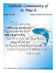 april 18, 2010 third sunday of easter - St. Pius X Parish