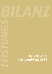 HCI Capital AG Leistungsbilanz 2011