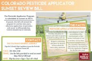 Colorado Pesticide Applicator Sunset Review Bill