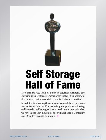 Self Storage Hall of Fame - Self Storage Association Globe