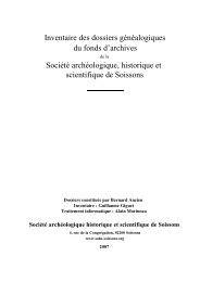 Dossiers gÃ©nÃ©alogiques - SociÃ©tÃ© archÃ©ologique, historique et ...