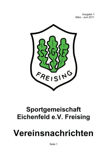 Vereinsnachrichten - Zur Sportgemeinschaft Eichenfeld