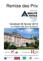 Remise des Prix - Chambre de MÃ©tiers et de l'Artisanat de la Savoie