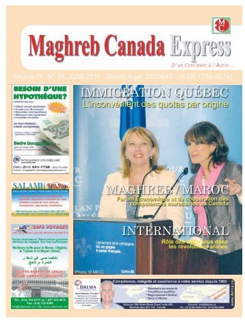 NÂ° 96 JUIN 2011 - Maghreb Canada