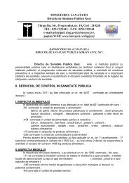 activitatea desfasurrata de directia de sanatate publica gorj, in anul ...