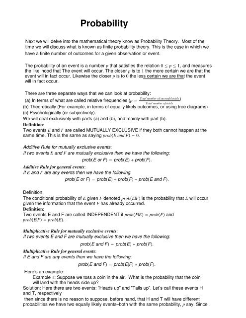 Probability Probability