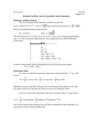 Expectation values and the Harmonic Oscillator