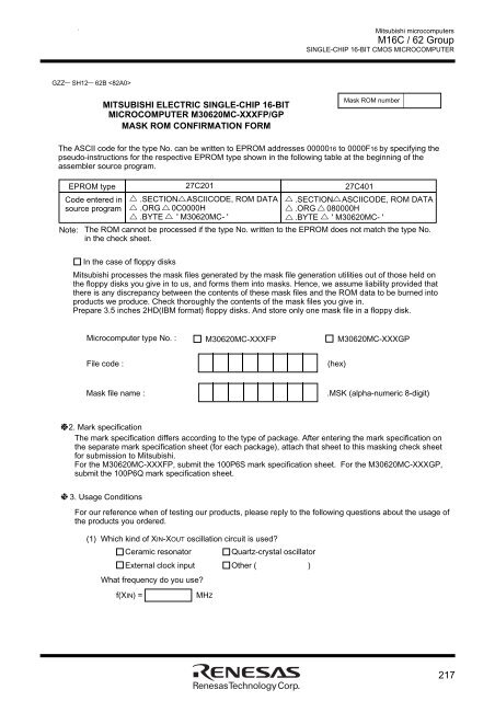 M16C/62 Group DATASHEET