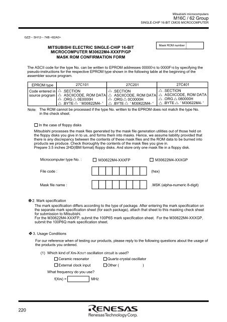 M16C/62 Group DATASHEET