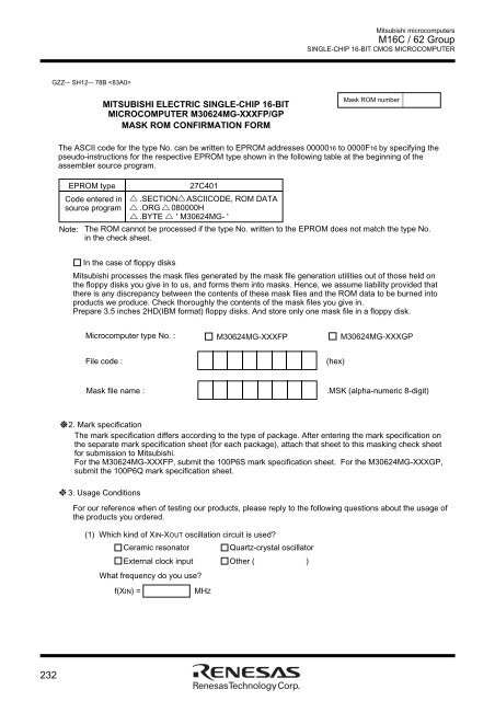 M16C/62 Group DATASHEET