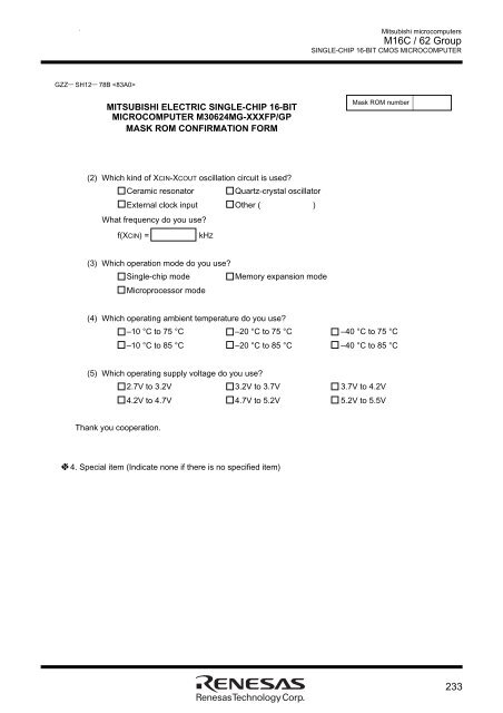 M16C/62 Group DATASHEET