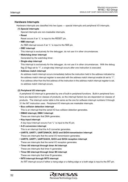 M16C/62 Group DATASHEET