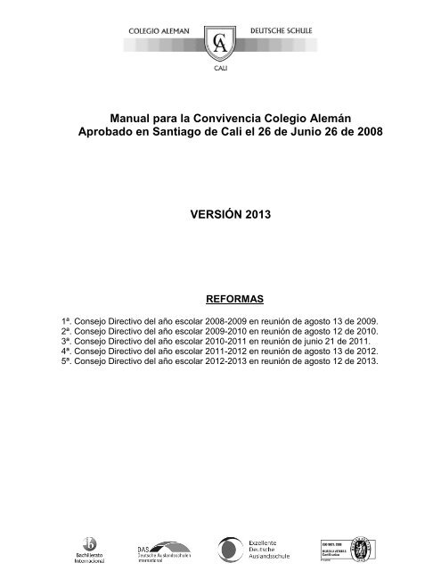 Hausordnung / Manual para la Convivencia 2013 - Colegio AlemÃ¡n ...