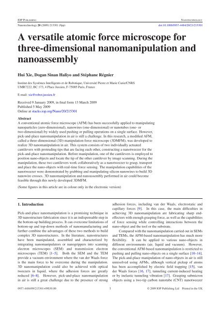 A versatile atomic force microscope for three-dimensional ...