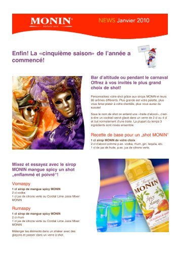 PDF «MONIN Newsletter Suisse», janvier 2010