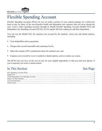 Flexible Spending Accounts - My Lowe's Life