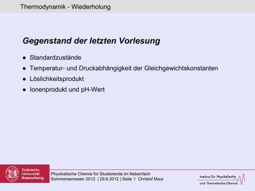 11) Vorlesung vom 29.6.2012 (pdf, 1.2 MB - Technische Universität ...