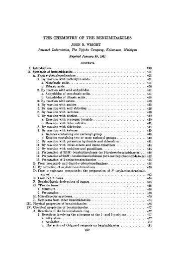 THF: CHEMISTRY OF THE BENZIMIDAZOLES ............................ .......