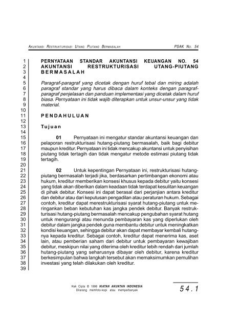 Psak 54 Akuntansi Restrukturisasi Utang Piutang Bermasalah