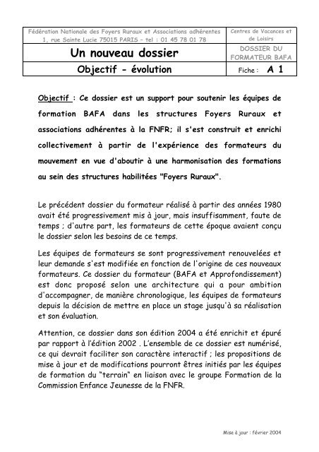 Un nouveau dossier - Ubapar