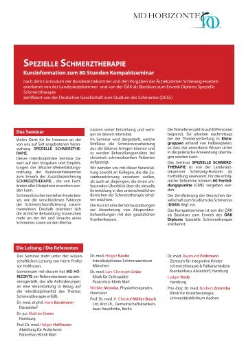 SPEZIELLE SCHMERZTHERAPIE - MD Horizonte GmbH