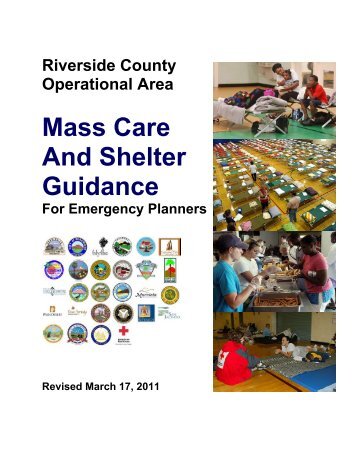 Mass Care and Shelter Guidance for Emergency ... - Moreno Valley