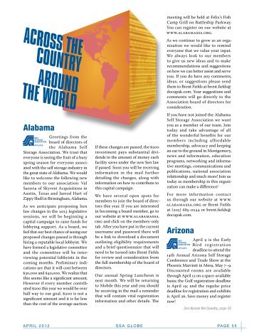 Alabama Arizona - Self Storage Association Globe