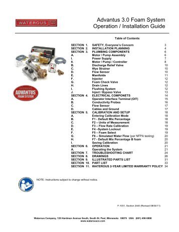 Sec. 2440, Advantus 3.0 Operation and Installation - Waterous