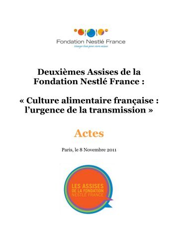 Titre de la rÃ©union / Cassette - Fondation NestlÃ© France