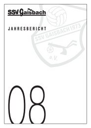 Jahresbericht der Abteilung Fußball - SSV Gaisbach