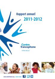 Rapport annuel 2011-2012 - Centre francophone de Toronto