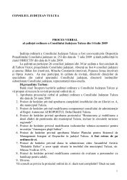 Proces verbal al sedintei ordinare a Consiliului Judetean Tulcea din ...