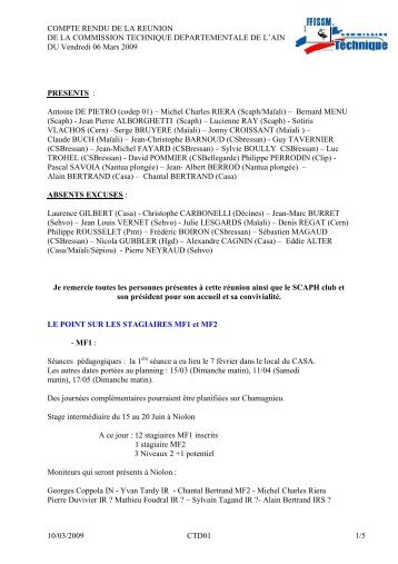 COMPTE RENDU CTD 06 03 2009 - Accueil - ffessm