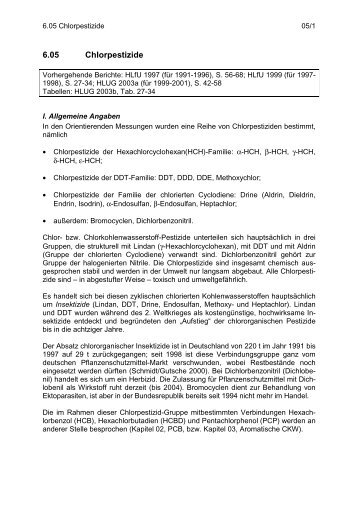 6.05 Chlorpestizide - Hessisches Landesamt für Umwelt und Geologie