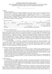 CONTRACT DE LICENTA NEEXCLUSIVA pentru radiodifuzarea ...