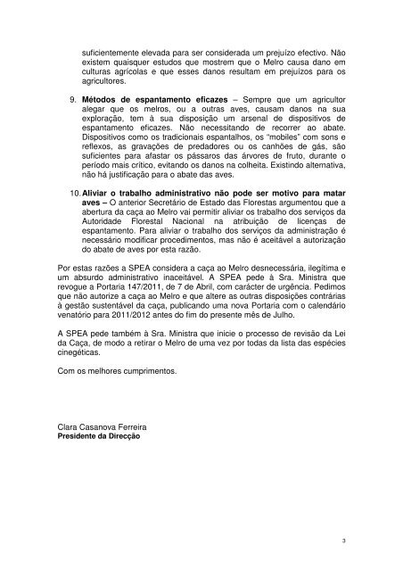 CARTA ABERTA - spea