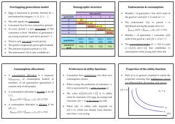 Overlapping generations model Demographic structure ...