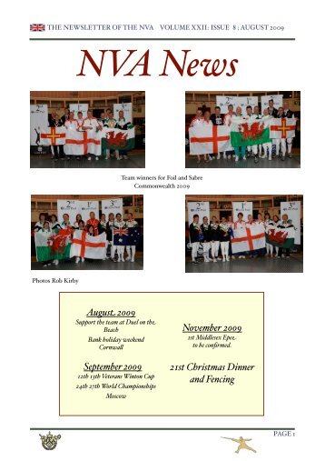 NVA Newsletter Aug 2009 - Veterans Fencing!