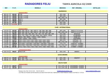 TARIFA RADIADORES AGRICOLA - Radiadores Feliu