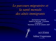 Le parcours migratoire et la santÃ© mentale des aÃ®nÃ©s immigrants