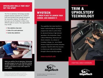 TRIM & UPHOLSTERY TECHNOLOGY - WyoTech Tour