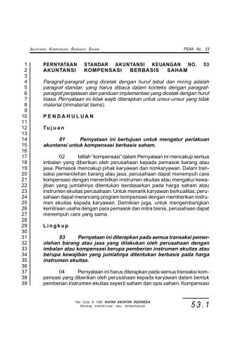 PSAK 53 Akuntansi Kompensasi Berbasis Saham